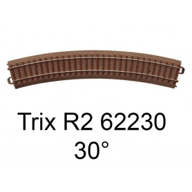 Rail courbe voie C rayon R2 30 degrés HO - Trix 62230