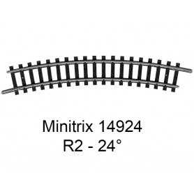 Rail courbe R2 24° Minitrix - Trix 14924