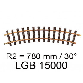Rail courbe R2 780 mm 30° - échelle G 1/22,5 - LGB 15000