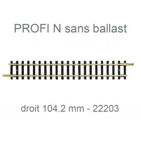 Rail droit 104.2 mm - Profi sans ballast - N 1/160 - FLEISCHMANN 22203