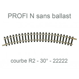 Rail courbe R2 228,2mm 30° - Profi sans ballast - N 1/160 - FLEISCHMANN 22222