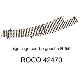 Aiguillage courbe à gauche R5-R6 30 degrés - ROCO 42470