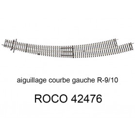 Aiguillage courbe à gauche R9-R10 30 degrés - ROCO 42476