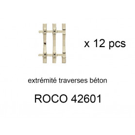 12x extrémités de traverses béton pour rail flexible 42401 - ROCO 42601