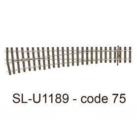 PECO SL-U1189 - Aiguillage grand rayon à gauche Unifrog code 75 - HO 1/87