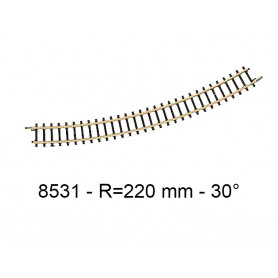 1x rail courbe rayon 220mm 30° - échelle Z 1/220 - Marklin 8531