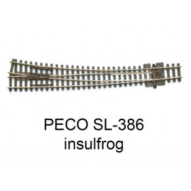 PECO SL-386 - Aiguillage courbe à droite 10° Insulfrog échelle N