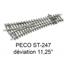 PECO ST-247 - aiguillage symétrique 11.25° code 100 échelle HO