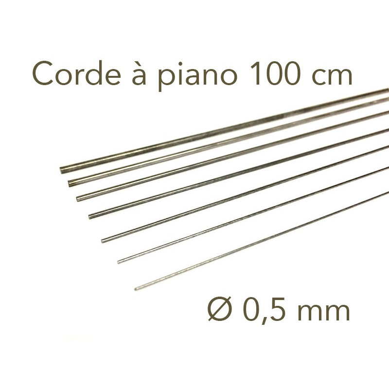 Corde à piano, poids 100 g, diamètre 10/10, longueur 15 m - Le