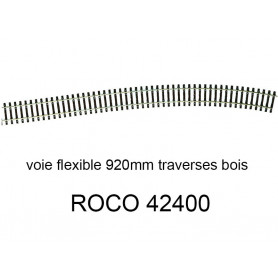 Voie flexible 920mm traverses bois code 83 - HO 1/87 - ROCO 42400