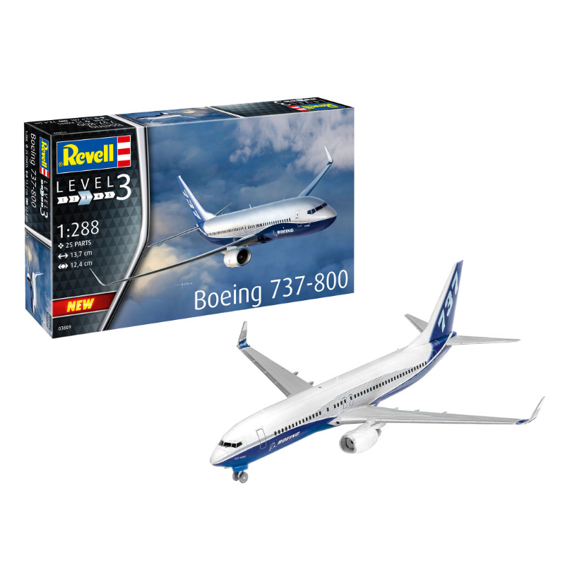 Maquette Boeing 737-800 Set complet - échelle 1/288 - REVELL 63809