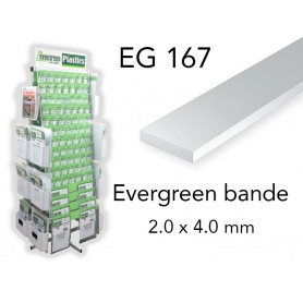Evergreen EG167 - (x8) bande styrène 2.0 x 4.0 mm