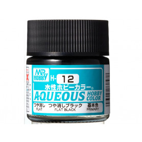 H-012 noir mat Mr Hobby Gunze Aqueous - pot acrylique 10 ml