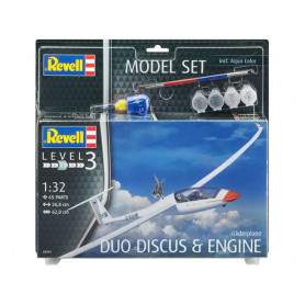 Planeur duo Discus et moteur kit complet avec peinture - échelle 1/32 - REVELL 63961