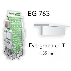 Evergreen EG763 - (x4) profilé en T styrène 1.85 mm