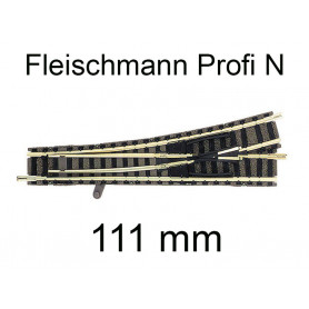 Aiguillage droit à gauche 111mm - voie Profi N - FLEISCHMANN 9170